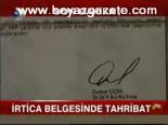 İrtica Belgesinde Tahribat