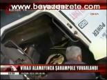 Virajı Alamayınca Şarampole Yuvarlandı