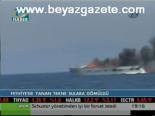 Fethiye'de Yanan Tekne Sulara Gömüldü
