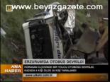Erzurum'da Otobüs Devrildi