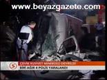 Çevik Kuvvet Minibüsü Devrildi