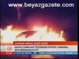 Duran Araç Alev Aldı