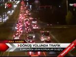 bayram trafigi - Elmadağ girişi yoğun trafik Videosu
