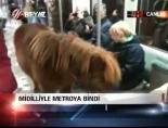 Midilliyle metroya bindi