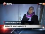 Bahçeye kamyon düştü
