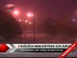 Erzurumda Kar Yağışı Devam Ediyor
