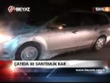 Çatıda 80 Santimlik Kar