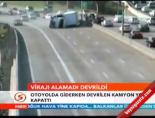 Virajı alamadı devrildi