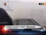 Yanan Arabayı Karla Söndürdü
