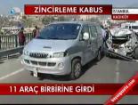 istanbul trafigi - 11 araç birbirine girdi Videosu