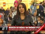 sehir tiyatrolari - Muhsin Ertuğrul'un önünde eylem Videosu