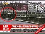 Trabzon'da istinat duvarı çöktü