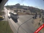 mobese kamerasi - Takla Attı Otobüs Durağına Daldı Videosu