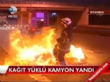 Kağıt yüklü kamyon yandı  online video izle