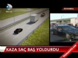 istanbul trafigi - Kaza saç baş yoldurdu! Videosu