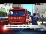 Tüpgaz bomba gibi patladı 