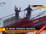 taseron isci - 55 metre yüksekte protesto  Videosu