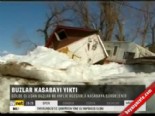 kanada - Buzlar kasabayı yıktı  Videosu