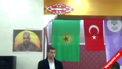 HDP Kongresinde Öcalan Posteri, Türk Bayrağı Ve Sözde Pkk Bayrağı Asıldı 
