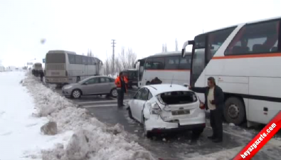 zincirleme kaza - Eskişehir’in İnönü İlçesinde Sis ve Kar Nedeniyle 13 Araç Birbirine Girdi: 43 Yaralı  Videosu