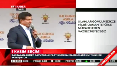 Başbakan Davutoğlu Kahramanmaraş mitinginde konuştu