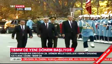 Cumhurbaşkanı Erdoğan, yemin töreni için Meclis'te 