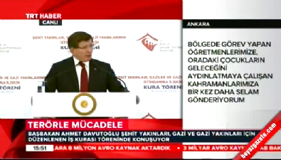 Davutoğlu şehit yakınlarına hitap etti 