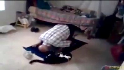 kedi operasyonu - Namaz kılan adamın kediyle imtihanı  Videosu