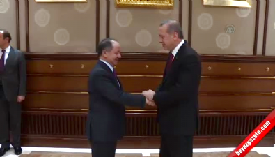 mesud barzani - Cumhurbaşkanı Erdoğan, Mesut Barzani'yi kabul etti Videosu