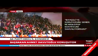 Başbakan Ahmet Davutoğlu Ordu il kongresinde açıklamalarda bulundu 