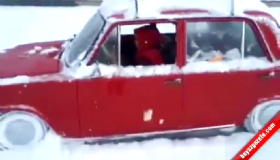 haci murat - Hacı Murat'la kar üstünde drift yapan kadın Videosu