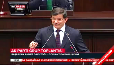ak parti grup toplantisi - Davutoğlu'nun konuşması tekbir sesleri ile kesildi  Videosu