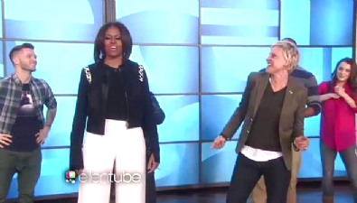 ellen degeneres - Michelle Obama obeziteyle mücadele için dans etti  Videosu