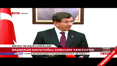 bulent arinc - Başbakan Davutoğlu Konya'da konuştu...  Videosu