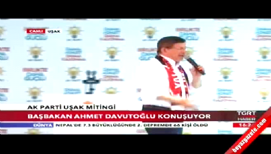 Davutoğlu AK Parti Uşak mitinginde konuştu