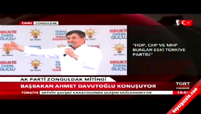 Davutoğlu Zonguldak mitinginde konuştu 