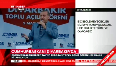 Cumhurbaşkanı Erdoğan'ın Diyarbakır toplu açılış töreni konuşması