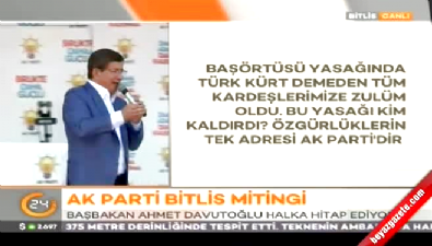 Başbakan Davutoğlu Bitlis mitinginde konuştu 