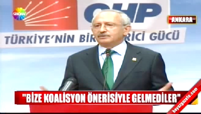 CHP lideri Kılıçdaroğlu: Bize koalisyon önerisi gelmedi