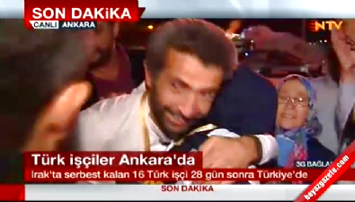 esenboga havalimani - Irak'ta serbest bırakılan Türk işçiler Ankara'ya geldi Videosu