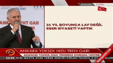 Başbakan Binali Yıldırım Ankara Yüksek Hızlı Tren Garı açılış töreninde konuştu