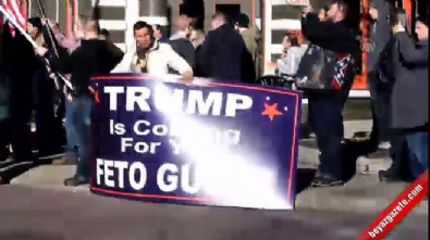 Pensilvanya'da 'Trump senin için geliyor FETO Gülen' pankartı 