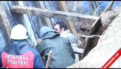 yesilkoy - Bakırköy'de inşaat göçüğünün altında işçiler kaldı  Videosu