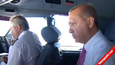 Cumhurbaşkanı Erdoğan kokpitten seslendi