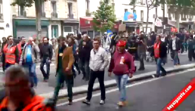 fransa - Fransa’da Protestocular Polisle Çatıştı Videosu