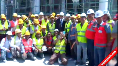 recep tayyip erdogan - Osmanlı Camisi'nin inşaatını gezen Erdoğan'a sevgi seli  Videosu