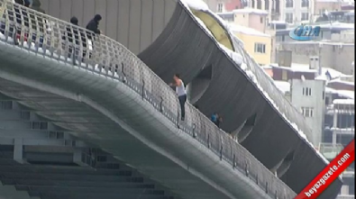 intihar sahnesi - Haliç Metro Köprüsü'nden böyle atladı  Videosu