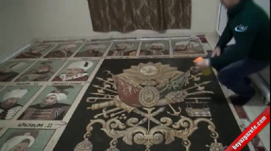 Osmanlı padişahlarının mozaik tablosunu yaptı 