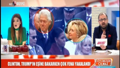 Clınton, Trump'ın eşine bakarken çok fena yakalandı 