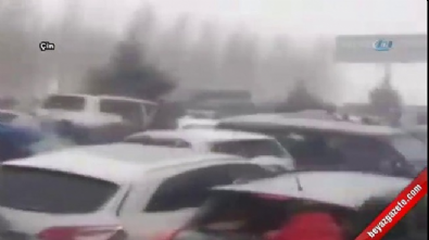 70 araç birbirine girdi 